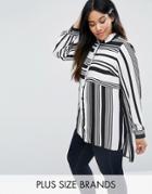 Lovedrobe Plus Shirt In Stripe - Multi
