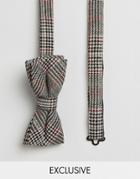 Heart & Dagger Bow Tie In Pow Check - Gray