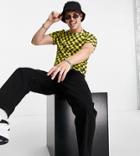 Collusion Checkerboard Print T-shirt In Mesh-multi