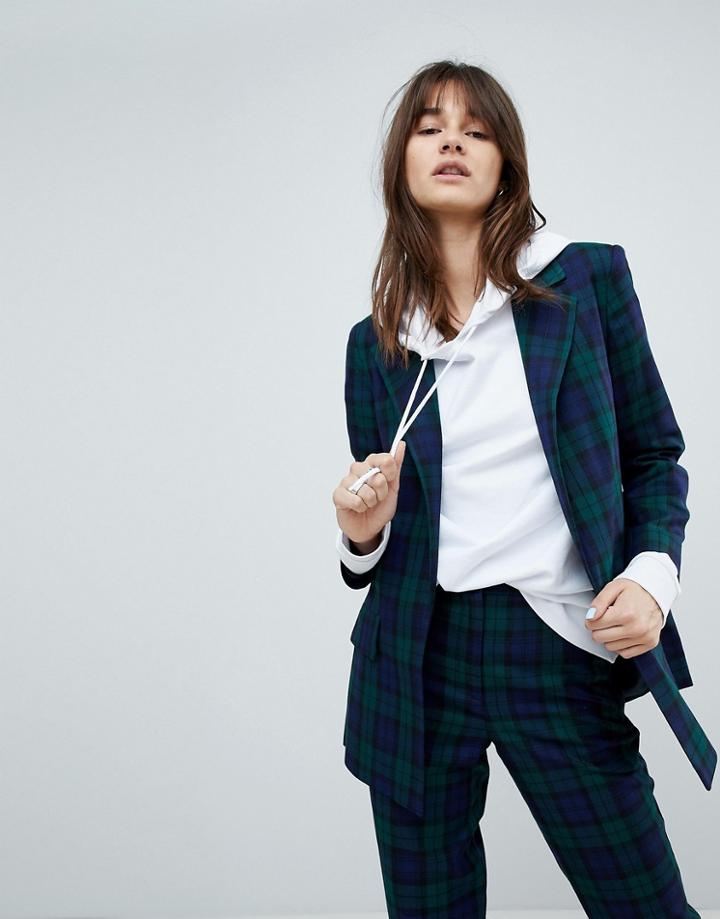 Asos Anarchy Plaid Mansy Blazer - Multi