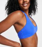 Collusion Halter Crop Bikini Top In Blue - Mblue