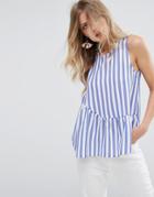 Mango Stripe Pephem Top - Blue