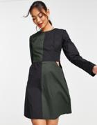 Trendyol 60s Checkerboard Mini Dress With Cutout Waist-black