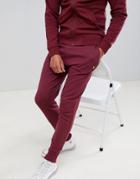 Lyle & Scott Skinny Logo Joggers In Burgundy - Red