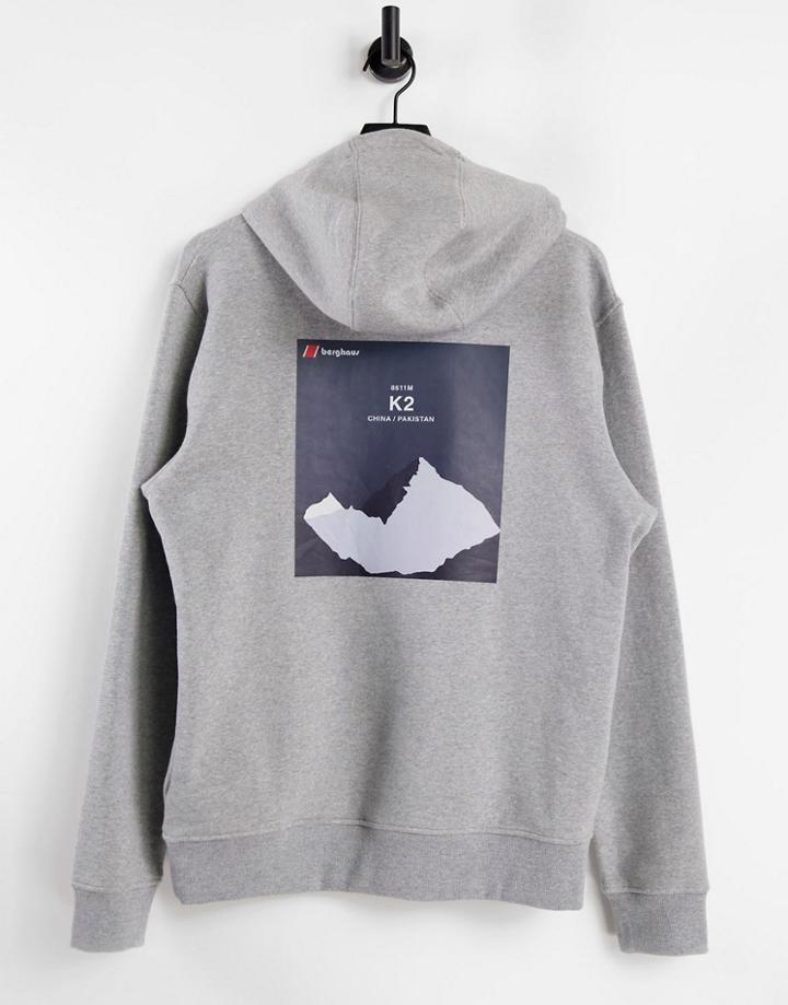 Berghaus Heritage Back Print Hoodie In Gray-grey