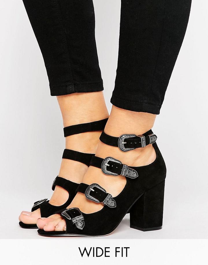 Asos Ogden Wide Fit Western Shoes - Black