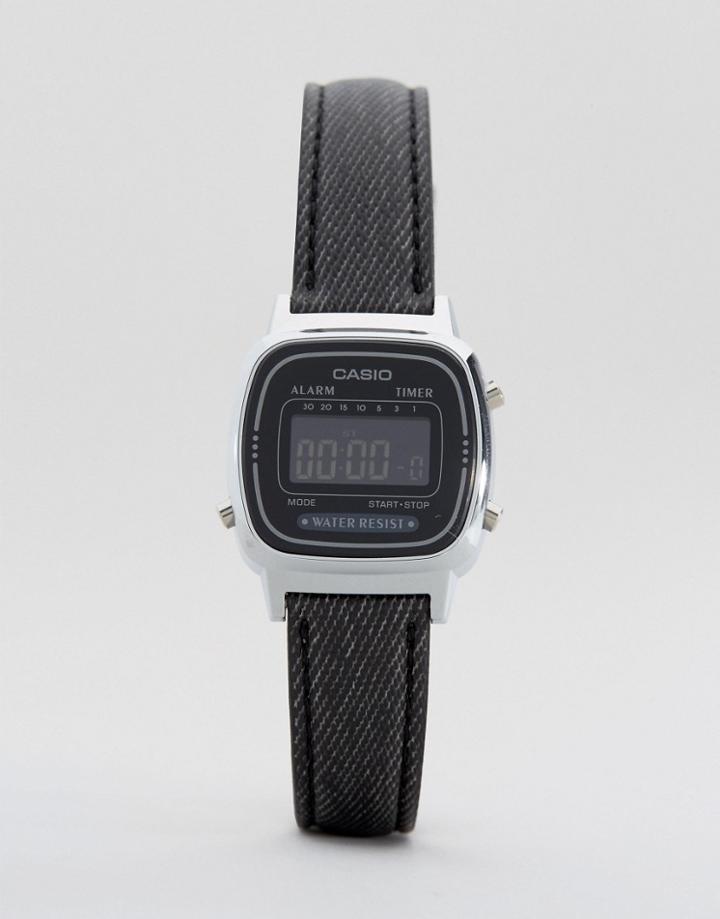 Casio Black Leather Strap Watch La670wel-1bef - Black