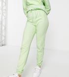 Asos Design Tall Lounge Smiley Sweatpants In Lime - Part Of A Set-green