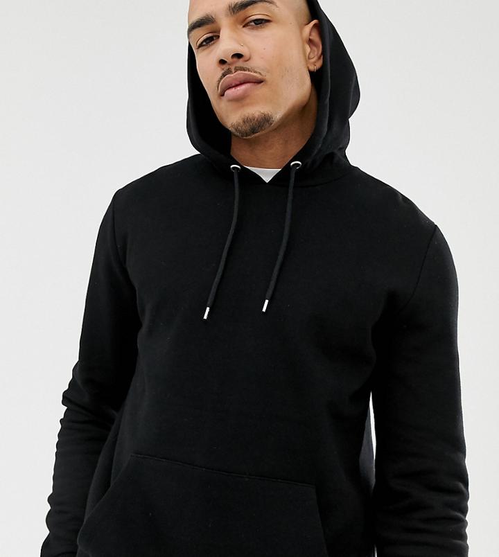 Asos Design Tall Hoodie In Black - Black