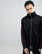 Mennace Side Velvet Stripe Track Jacket - Black