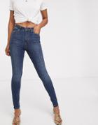 Vero Moda Skinny Jean In Mid Blue Denim