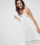 River Island Multi Color Pop Beach Midi Dress - White