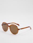 Spitfire Cut Twenty Seven Womens Oversized Round Sunglasses In Tort With Brown Lens