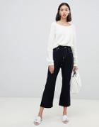 Fae Cropped Kick Flare Corduroy Two-piece Pants - Black