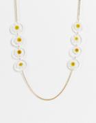 Asos Design Sunglasses Chain In Trapped Daisy Flower Design-multi