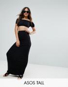 Asos Tall Jersey Maxi Skirt With Pockets - Black