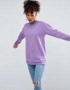 Asos Boyfriend Sweatshirt - Purple