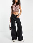 Pull & Bear Wide Leg Jeans In Black