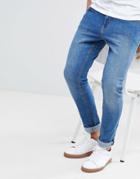 Ldn Dnm Spray On Jeans Aged Worn Wash-blue