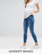 New Look Maternity Over The Bump Skinny Jeans - Blue