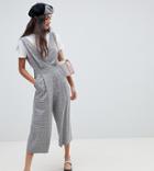Miss Selfridge Jumpsuit In Gray Check - Gray