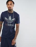 Adidas Originals Trefoil T-shirt In Navy Bq7927 - Navy