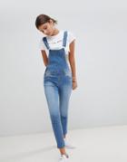 Liquor N Poker Skinny Fit Overalls - Blue