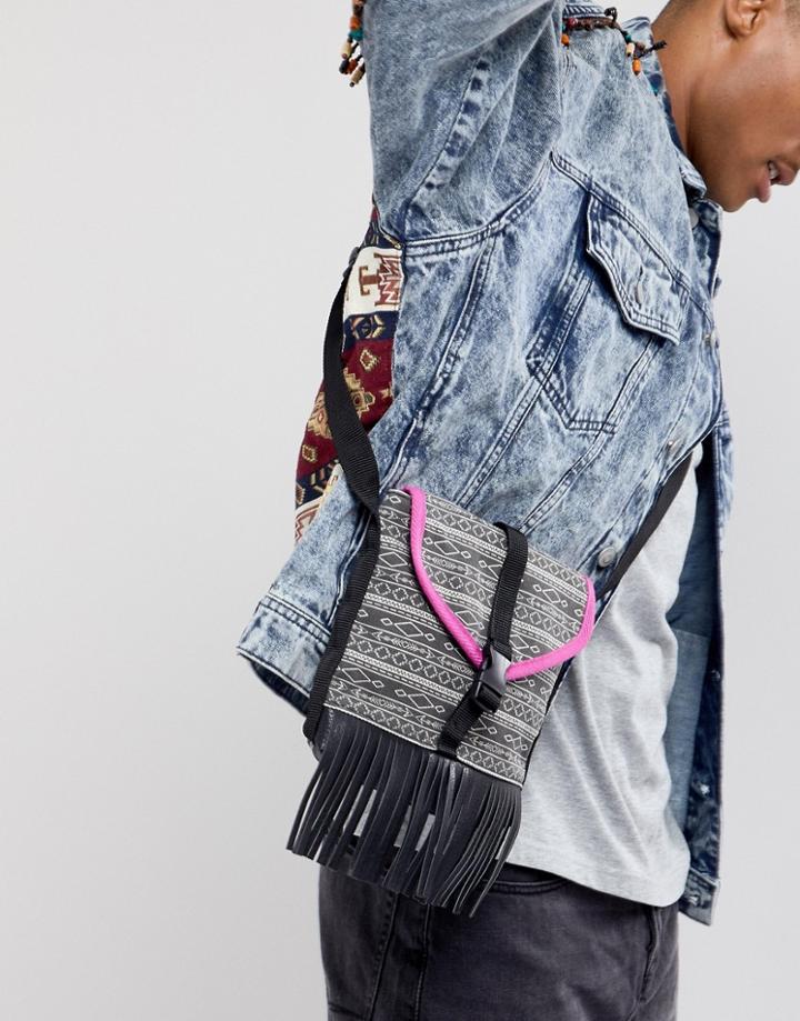 Asos Design Festival Cross Body Flight Bag - Multi