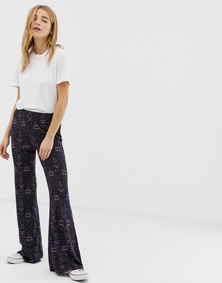Qed London Flare Pants - Purple