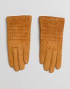 New Look Suede Studded Gloves - Yellow