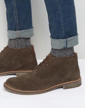 Front Brogue Desert Boots - Brown