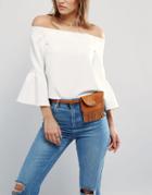 Pieces Fringed Fanny Pack Belt - Brown
