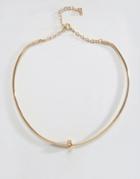Designb Structured Knot Detail Necklace - Gold