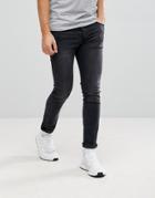 Mennace Super Skinny Jeans In Black - Black