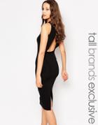 True Decadence Tall Body-conscious Midi Dress With Keyhole Back - Black