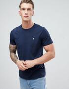 Abercrombie & Fitch Slim Fit T-shirt With Moose Logo In Navy - Navy