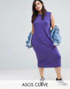 Asos Curve Twist Detail Sleeveless Midi Tank Dress - Purple