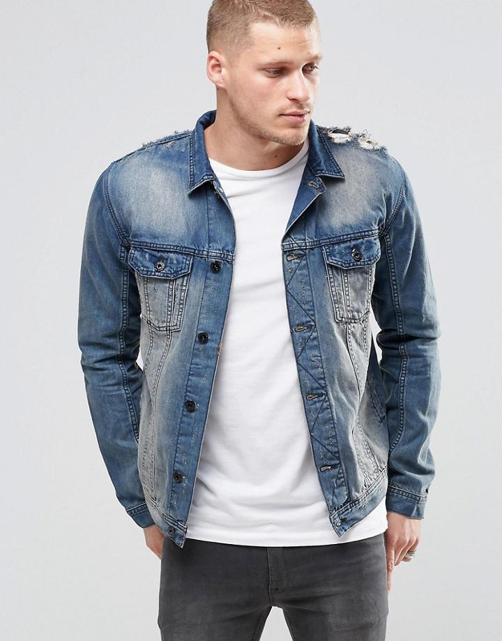 Religion Blue Denim Jacket - Blue