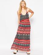 Liquorish Blanket Geo-tribal Print Maxi Dress - Multi