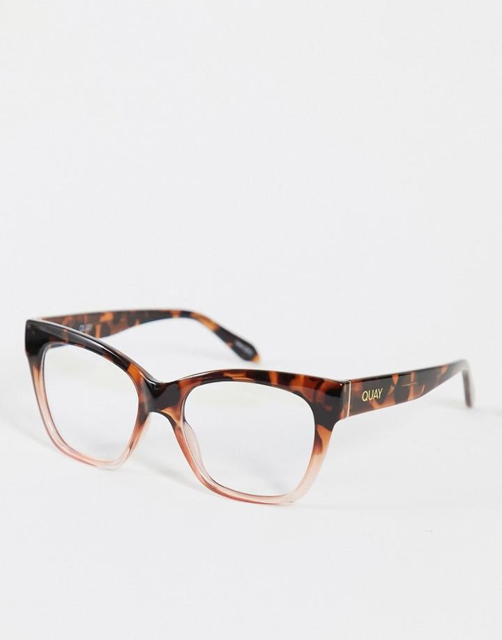 Quay After Hours Mini Womens Blue Light Sunglasses In Brown
