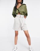 Heartbreak Tailored Shorts In Stone - Part Of A Set-neutral
