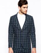 Selected Suit Jacket In Check - Green