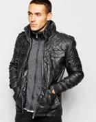 Barneys Faux Leather Double Layer Jacket - Gray