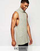 Reclaimed Vintage Tunic With Cowl Neck - Khaki Marl