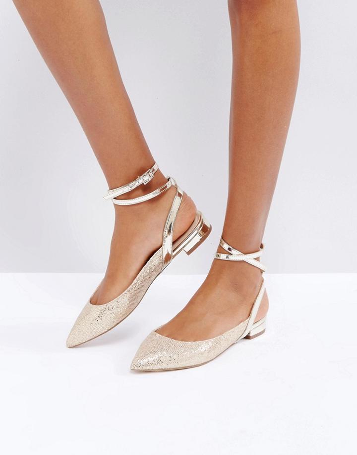 Asos Lolita Ballet Flats - Gold