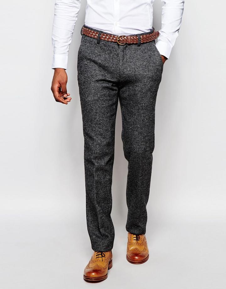 Vito Wool Suit Pants In Slim Fit - Gray