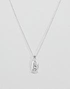 Chained & Able Micro Guadalupe Pendant Necklace In Silver - Silver