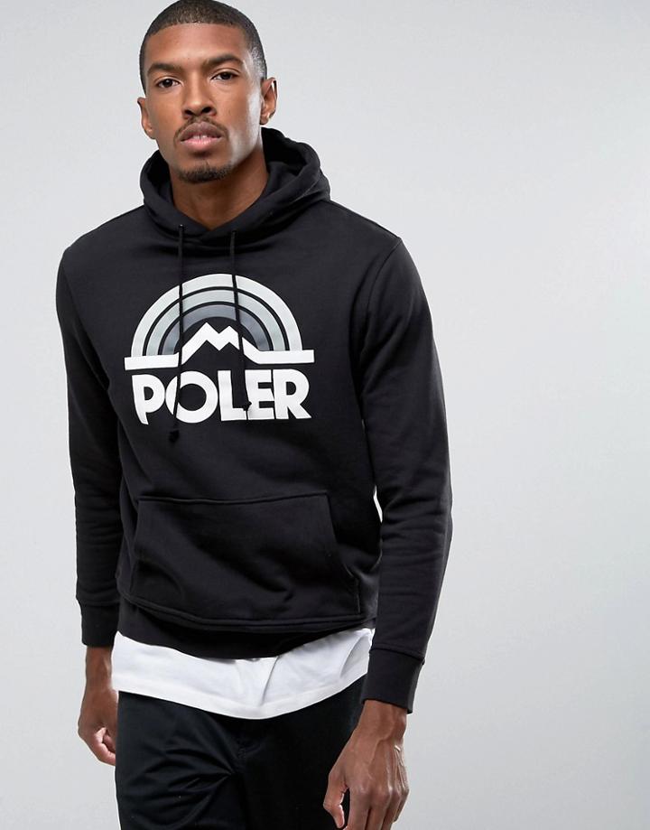 Poler Hoodie With Large Rainbow Logo - Black