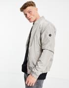 Le Breve Bomber Jacket In Slate Gray-grey