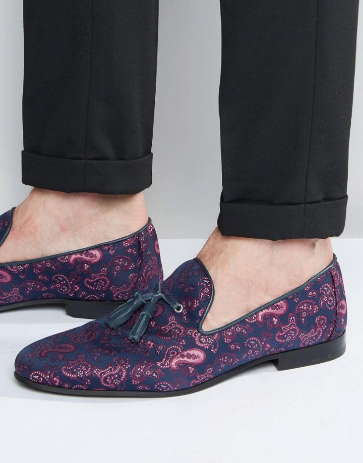 Walk London Chelsea Paisley Dress Slippers - Red